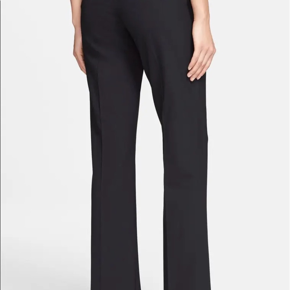 NWT Theory Black Satin Wide Leg Mid Rise Pants 6 - Picture 2 of 13
